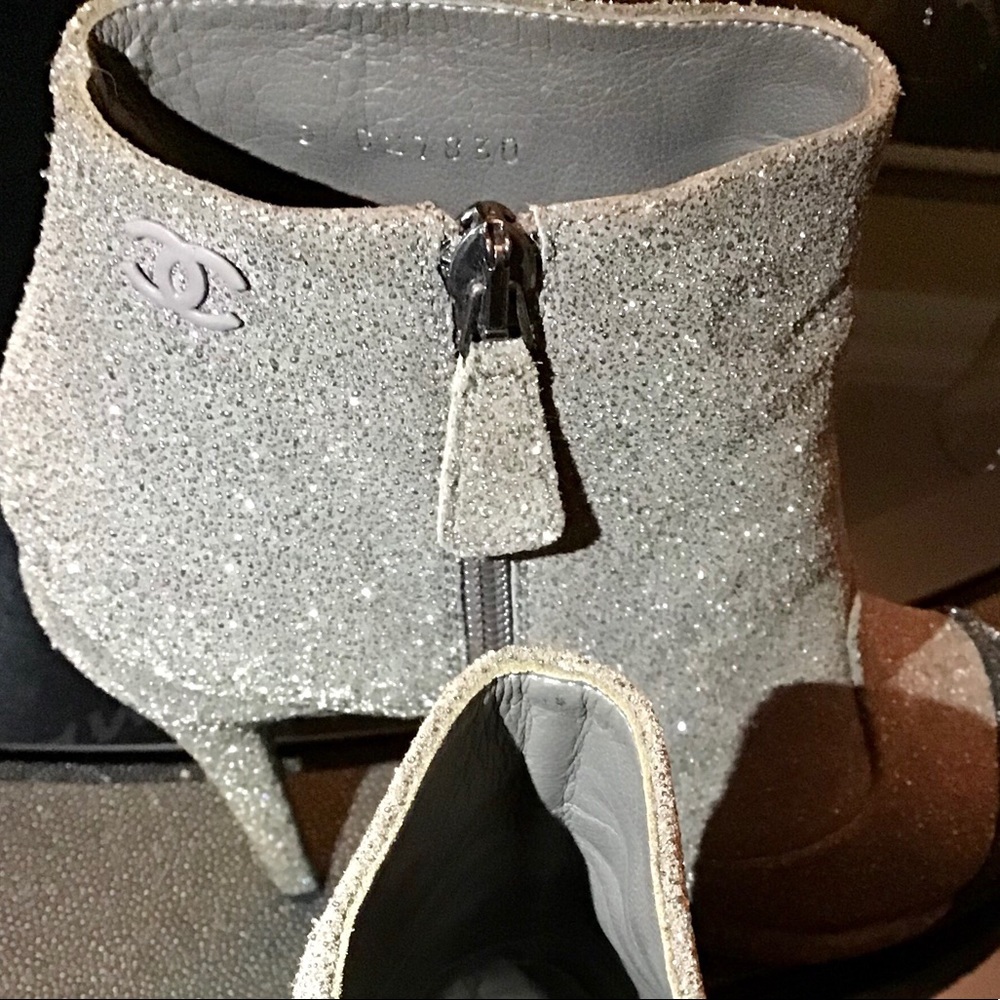 Chanel Glitter Suede Runway Booties - Picture 4 of 11
